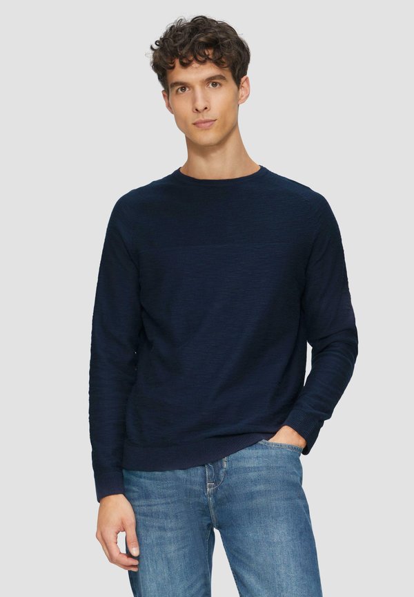 IM MUSTER - Strickpullover - tiefblau
