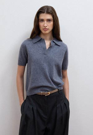Les Copains, POLO-COLLAR JUMPER WITH RELAXED FIT - Polo - grey marl