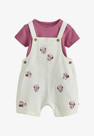 Next, REGULAR FIT - BABY DUNGAREE SET . - T-shirt basique - ecru embroidered minnie mouse