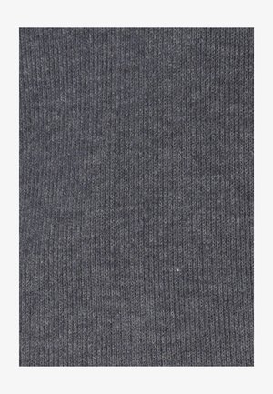 Donkergrijze, geribbelde stof met een gestructureerd oppervlak. Bevat fijne, verticale lijnen en heeft een zachte, licht pluizige uitstraling.