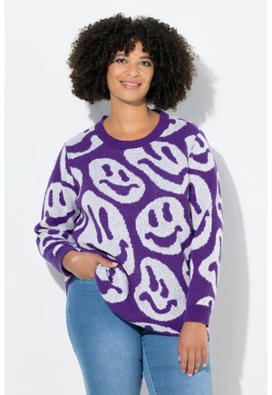 STRAIGHT FIT SMILEY-MUSTER - Stickad tröja - violet