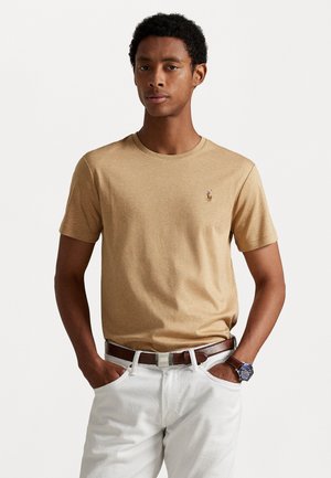 CUSTOM SLIM FIT SOFT COTTON T-SHIRT - T-shirt basic - classic camel heather