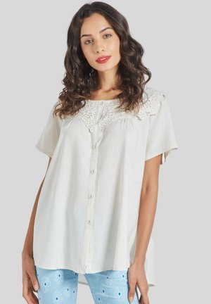 CON CUELLO DE CROCHET - Blusa - crudo