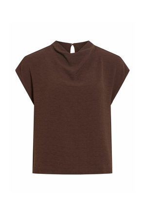 VILA, CAP SLEEVE TOP VISURASHIL HIGH NECK - Blouse - coffee bean