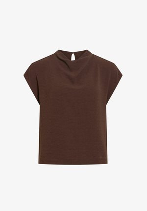 VILA, CAP SLEEVE TOP VISURASHIL HIGH NECK - Blouse - coffee bean