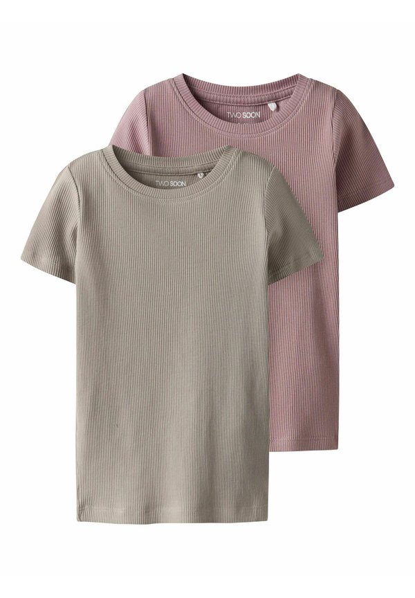OBERTEIL 2ER-PACK KURZARM - T-Shirt basic - woodrose