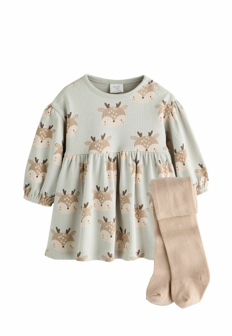Next REGULAR FIT SET - Jerseykjole - mint green deer print