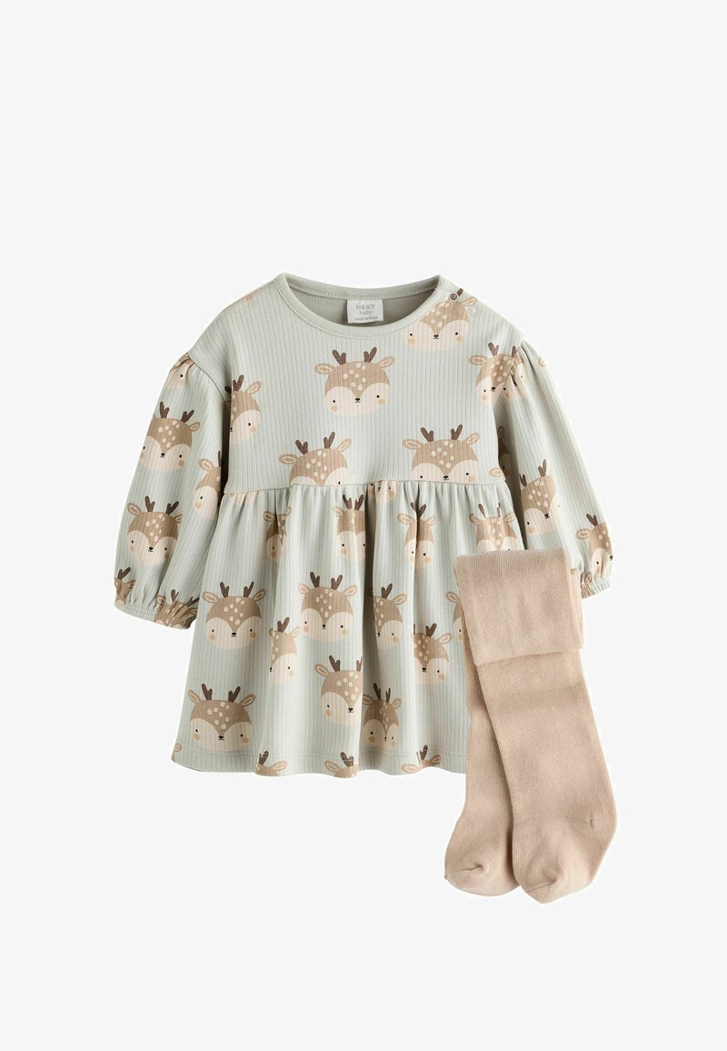 Next REGULAR FIT SET - Robe en jersey - mint green deer print