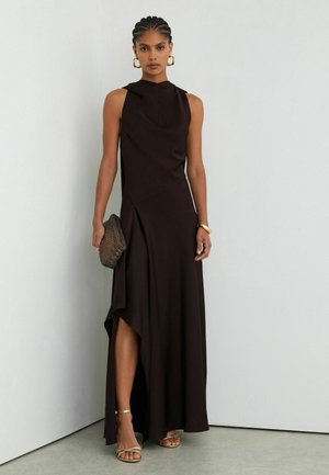 Reiss, SABINE SATIN CAPE-DETAIL MAXI DRESS - Maxi dress - grape burgundy