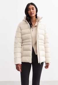 New Look HOODED PUFFER - Vinterjacka - off white