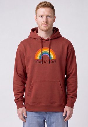 watapparel, LOVE IS LOVE UNISEX - Kapuzenpullover - earthy red