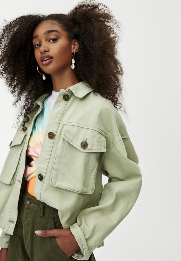 PULL&BEAR MIT TASCHEN Spijkerjas light greenLichtgroen PULL&BEAR MIT TASCHEN Spijkerjas light greenLichtgroen