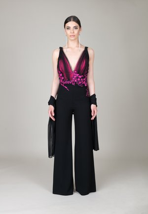 DIANA - Overall / Jumpsuit - black and fuchsia