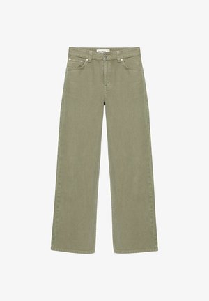 PULL&BEAR, HIGH-WAIST STRAIGHT-LEG JEANS - Jean boyfriend - khaki