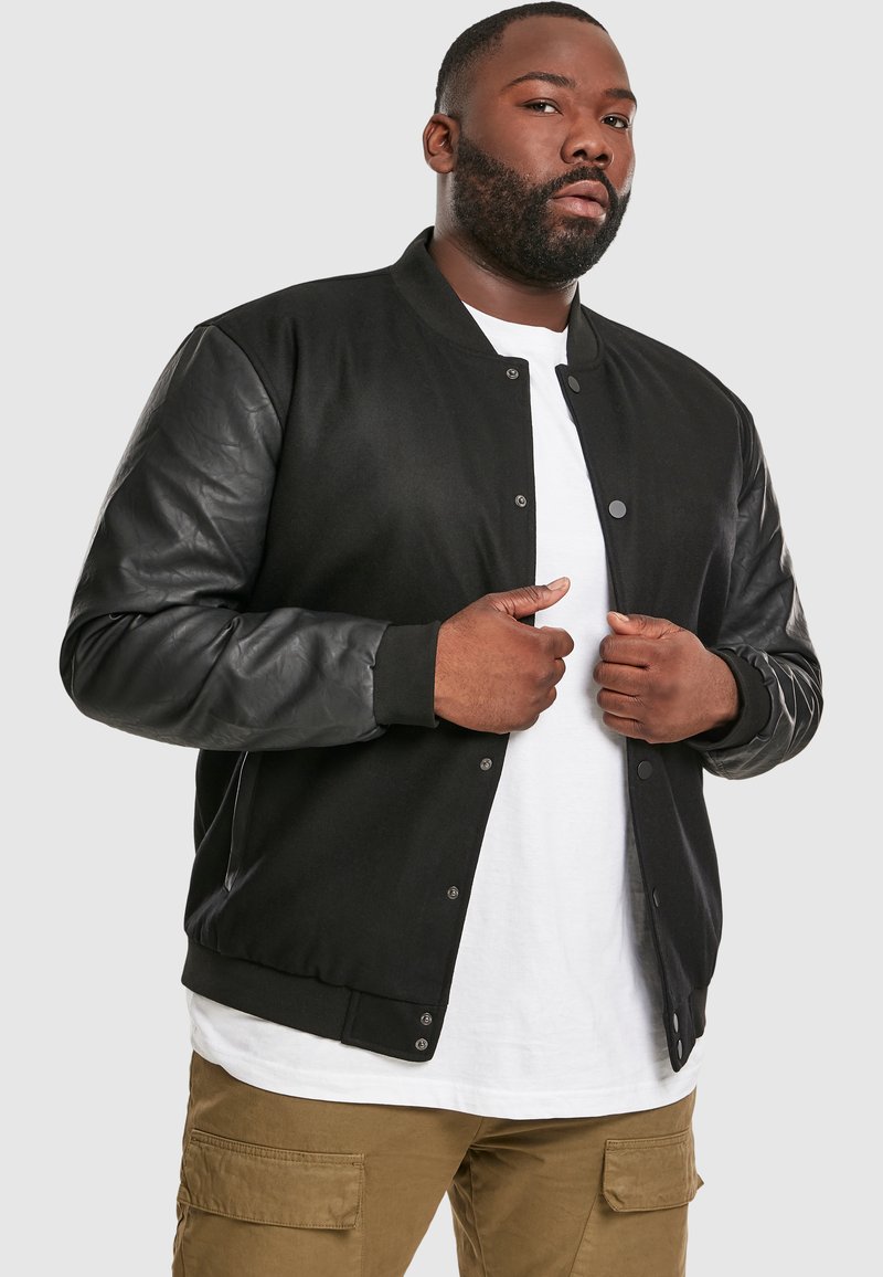 Urban Classics - OLDSCHOOL COLLEGE JACKET  - Veste légère - black/black, Agrandir