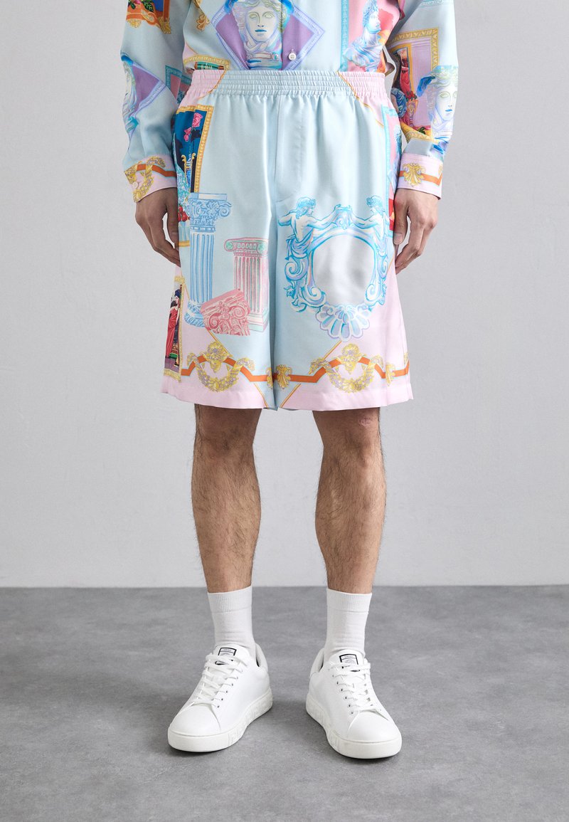 Versace GALLERY - Kratke hlače - blue/pastel pink/multicolor