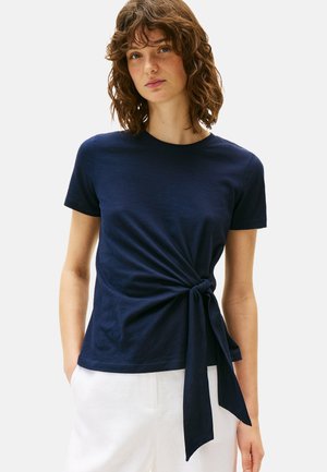 SIDE KNOT CREW NECK - Print T-shirt - dark night navy