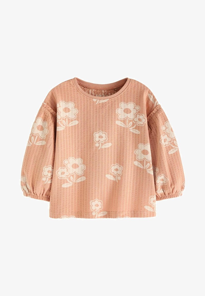 Next LONG SLEEVE TEXTURED - Bluză - peach pink flower