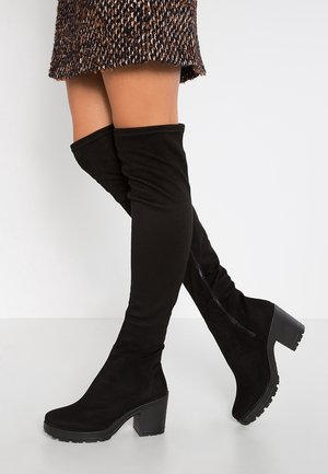 Kozačky nad kolena - black