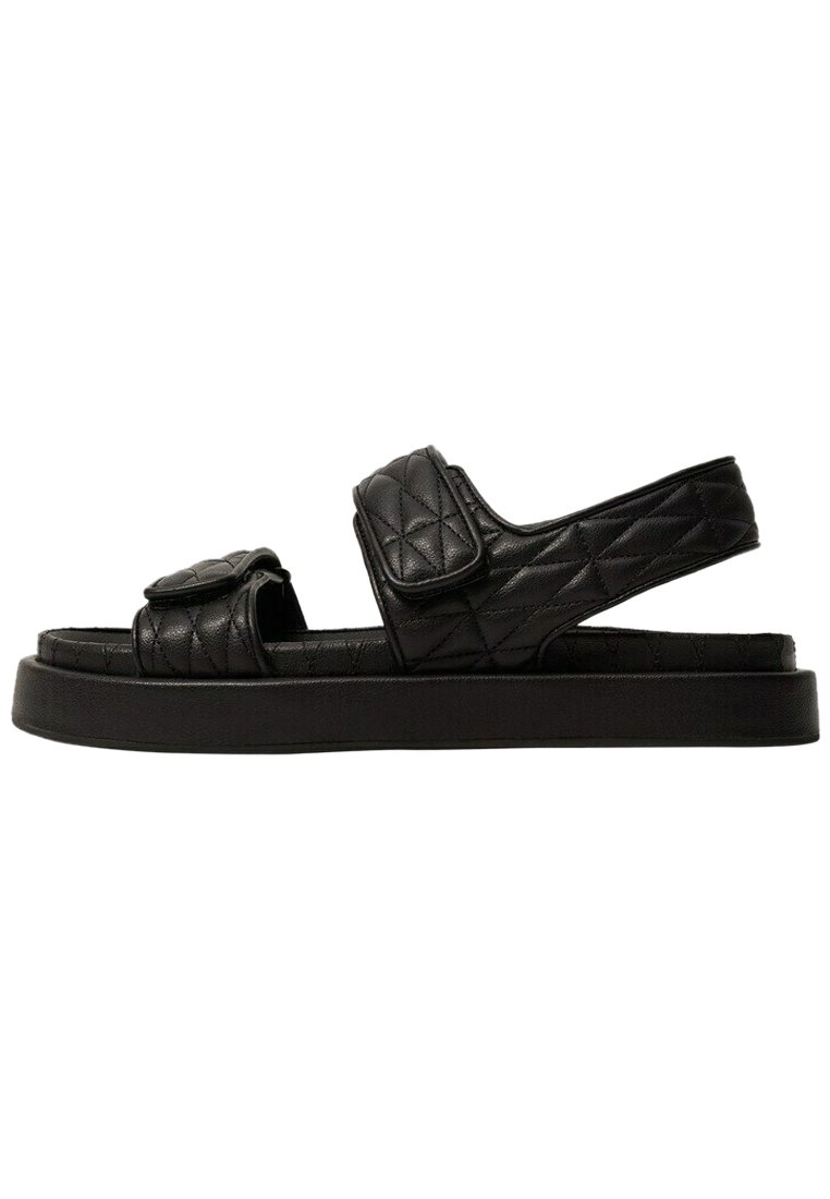 Violeta by Mango leren sandalen zwart - Schoenen.nl