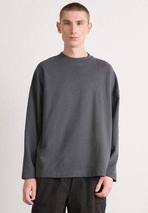 Grijze longsleeve sweatshirt van katoen met een ontspannen pasvorm. Heeft een ronde halslijn en een klein geborduurd logo op de borst.
