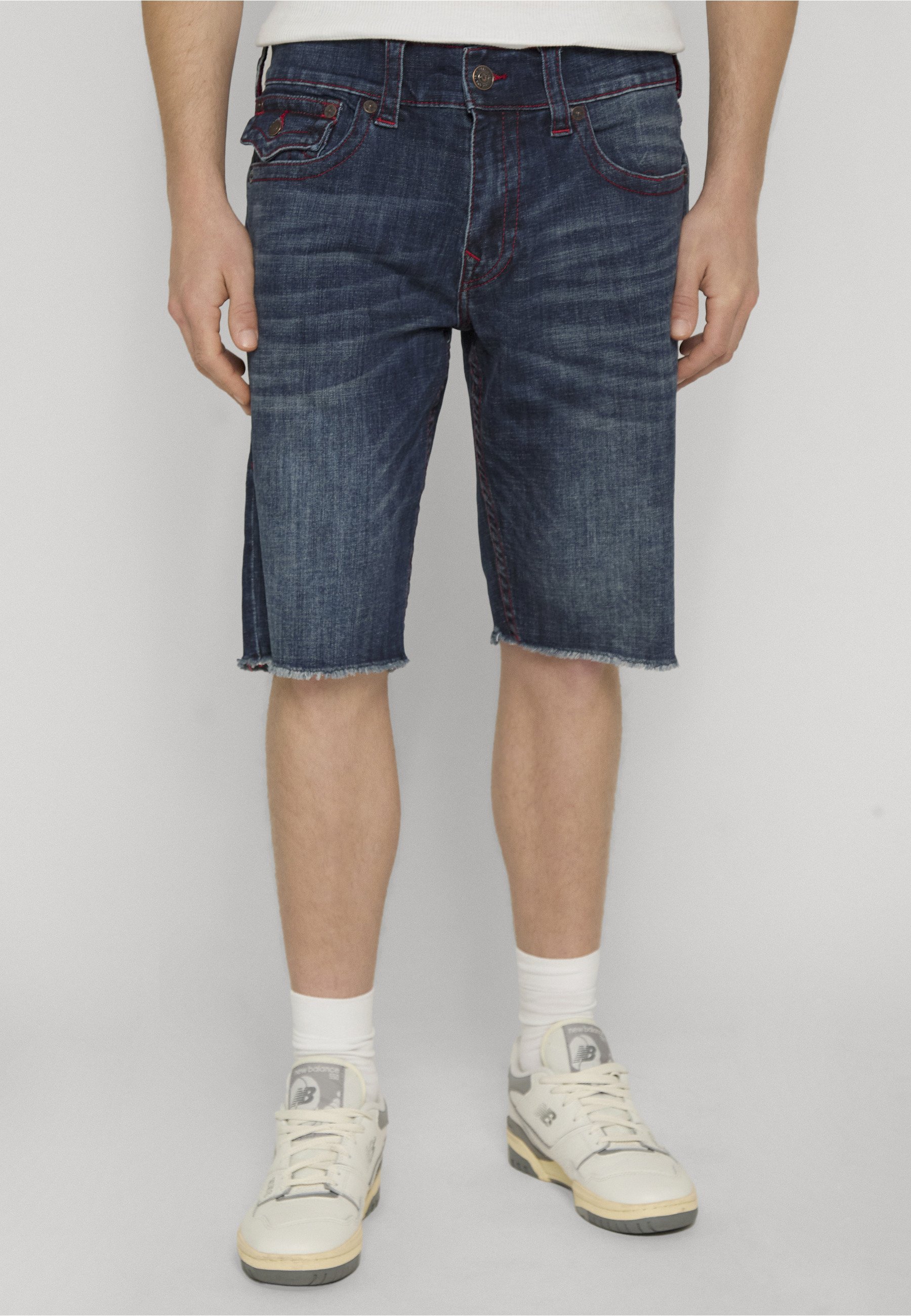 True Religion RICKY SN FLAP SHORT FRAY - Jeansshort - dark wash