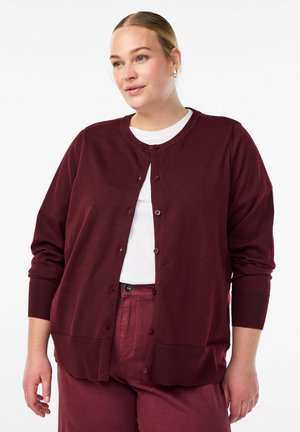 FLASH - FEIN-MIT RUNDHALSAUSSCHNITT - Strickjacke - winetasting