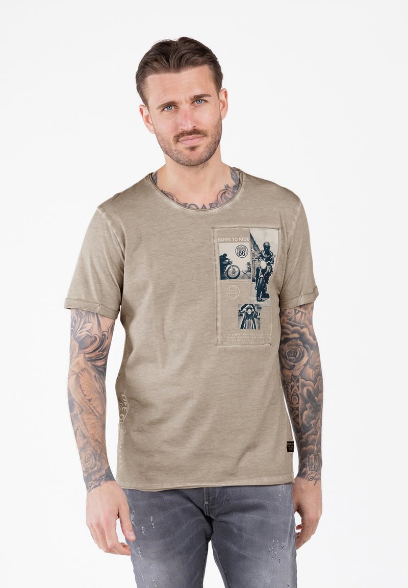 Key Largo MT WHEELS ROUND - Camiseta estampada - sand