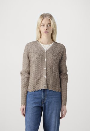 VMSYNTHIA V NECK CARDIGAN - Neuletakki - silver mink