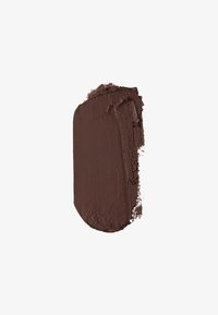 Brown matte makeup product with a smooth texture, featuring a rounded rectangular shape and subtle uneven edge details.