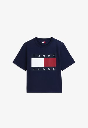 Tommy Jeans, FLAG TEE - Trükipildiga T-särk - dark blue