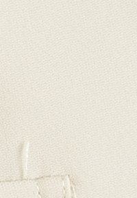 Tessuto beige chiaro con una superficie liscia e cuciture visibili. Presenta un motivo di tessitura sottile; nessun hardware o decorazione aggiuntivi.