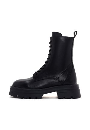 Schnürstiefelette - black