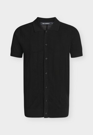 KARL LAGERFELD, KNIT POLO 1/2 - Overhemd - black