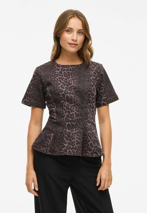 MIT KURZEN ÄRMELN VICHIA LEOPRINT - Blusa - fig