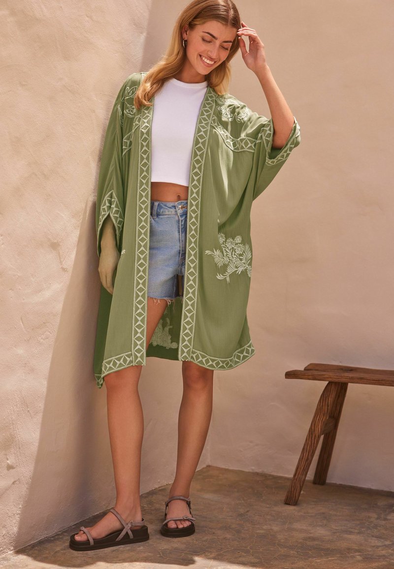 Next - LONGLINE EMBROIDERED - Leichte Jacke - green, Vergrößern