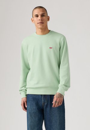 Muškarac u svijetlozelenoj Levi's majici i plavim trapericama, stoji nasuprot jednobojnoj svijetlosivoj pozadini.