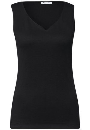 Street One, BASIC TOP MIT HERZAUSSCHNITT - Top - black