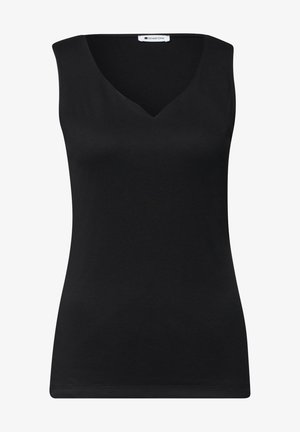 Street One, BASIC TOP MIT HERZAUSSCHNITT - Top - black