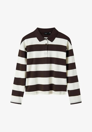 STREIFEN - Polo - chocolate brown