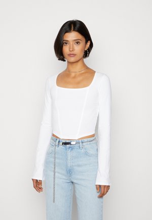 CORSET BELL SLEEVE - Långärmad tröja - bright white