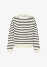 Selected, grey melange whitecap stripe