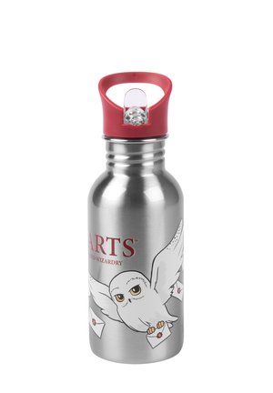HARRY POTTER - HEDWIG HOGWARTS MIT STROHHALM 500 ML - Drink bottle - silber