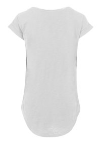 Light gray short-sleeve T-shirt with a rounded neckline, a slightly elongated back, and a smooth, soft texture.