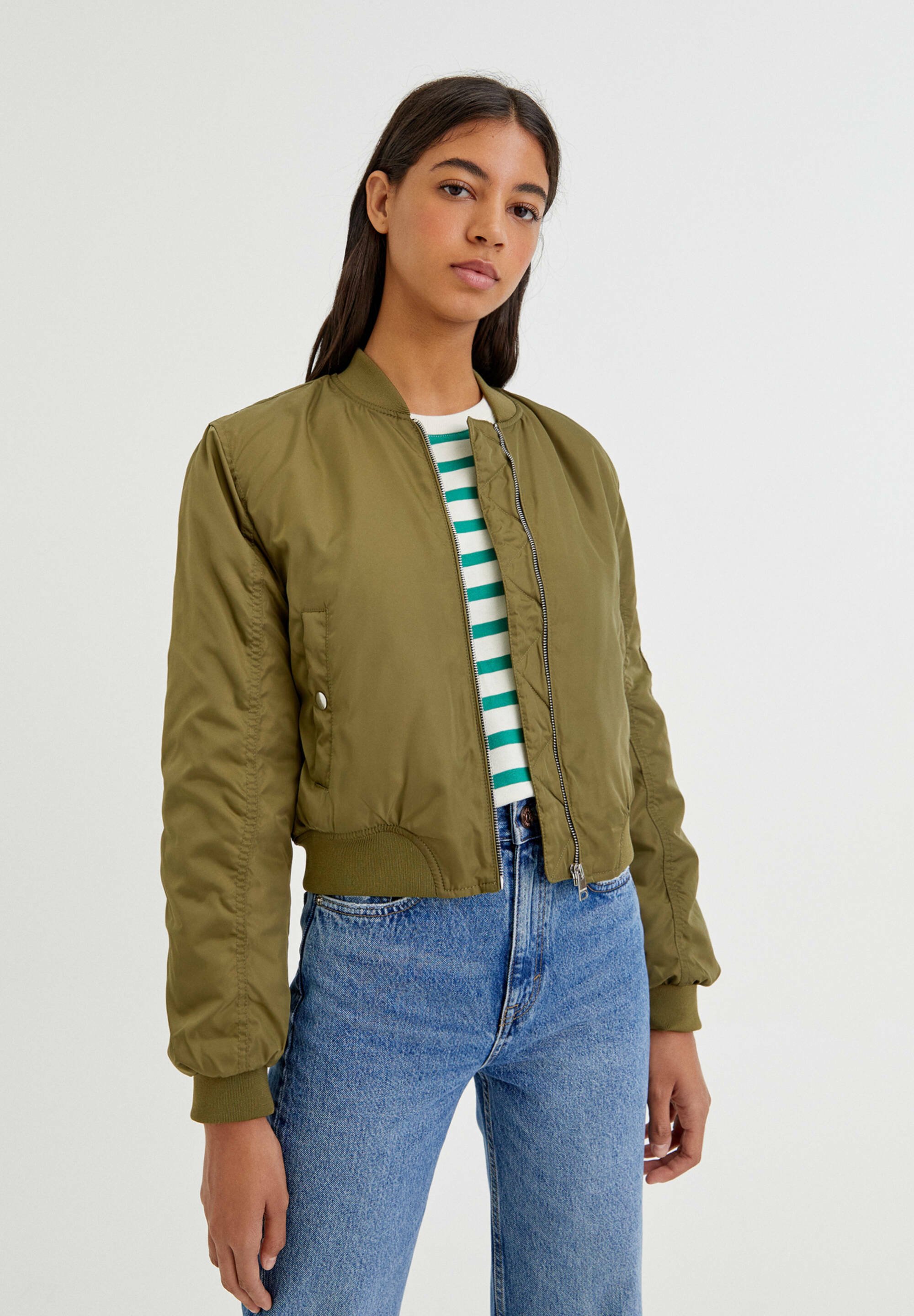 khaki bomber jacket