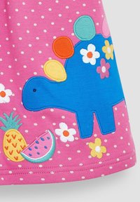 JoJo Maman Bébé BUNNY APPLIQUE BUTTON FRONT REGULAR FIT - Žerzejové šaty - fuchsia pink dinosaur spot