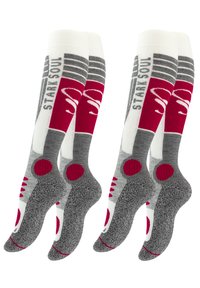 Stark Soul 2 PAAR - Calzettoni - wollweiss grau rot