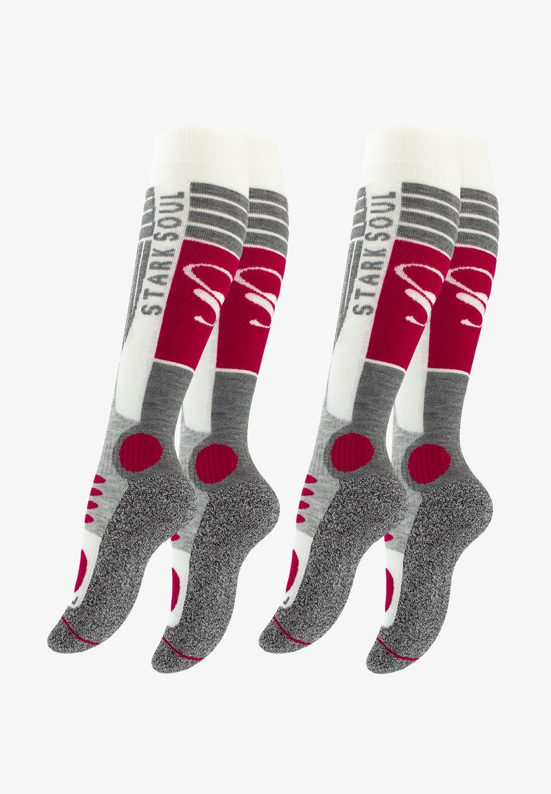 Stark Soul 2 PAAR - Calzettoni - wollweiss grau rot