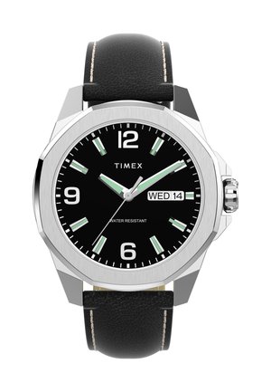 ESSEX AVE 46 ST CASE BLACK DIAL BLACK LEATHER STRAP - Zegarek