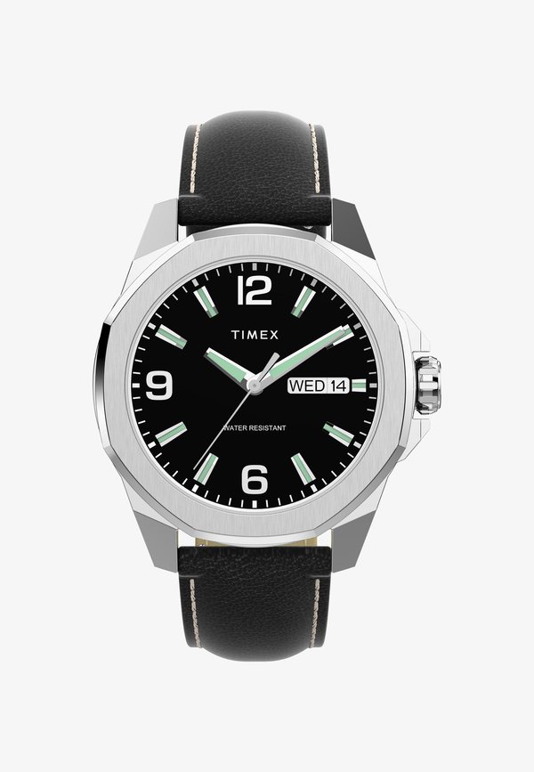 ESSEX AVE 46 ST CASE BLACK DIAL BLACK LEATHER STRAP - Watch